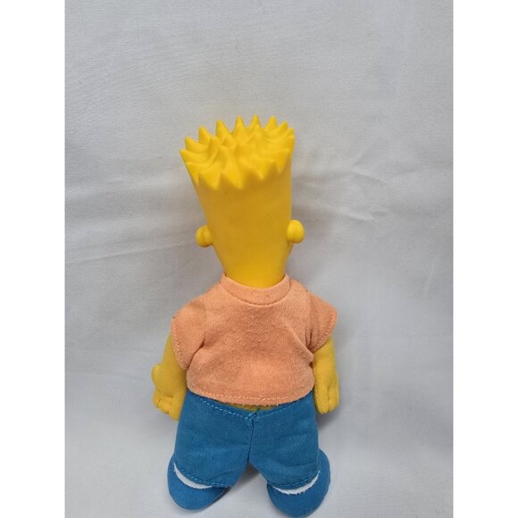 Vintage 1990 Bart Simpson 8.5” Plush Doll Toy Burger King Collectible Vinyl Head - Picture 3 of 12